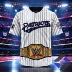 Somerset Patriots WWE Championship Belt Baseball Jersey - full front view