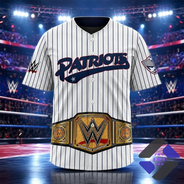 Somerset Patriots WWE Championship Belt Baseball Jersey - full front view