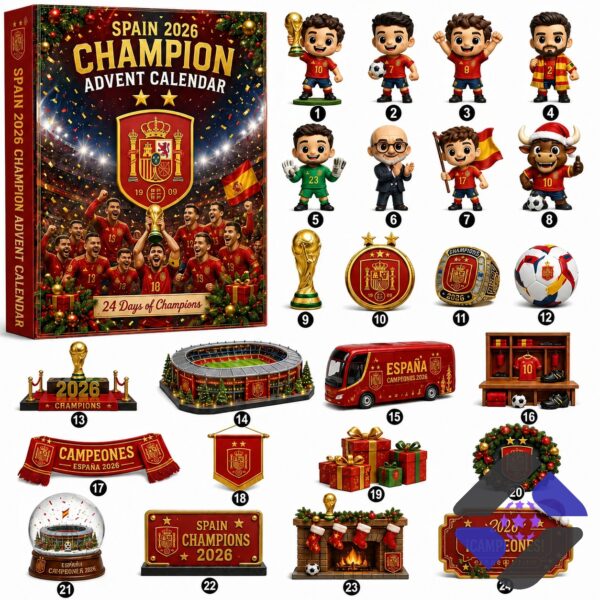 Spain National Football Team FIFA World Cup 2026 Champion Advent Calendar - full product display