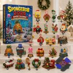 SpongeBob SquarePants 2026 Advent Calendar Christmas Collectibles - full display with all 24 figures and box