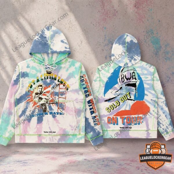 Tyler Herro Better With Age Put A Little Love Tie-Dye Hoodie - close-up on player wearing it