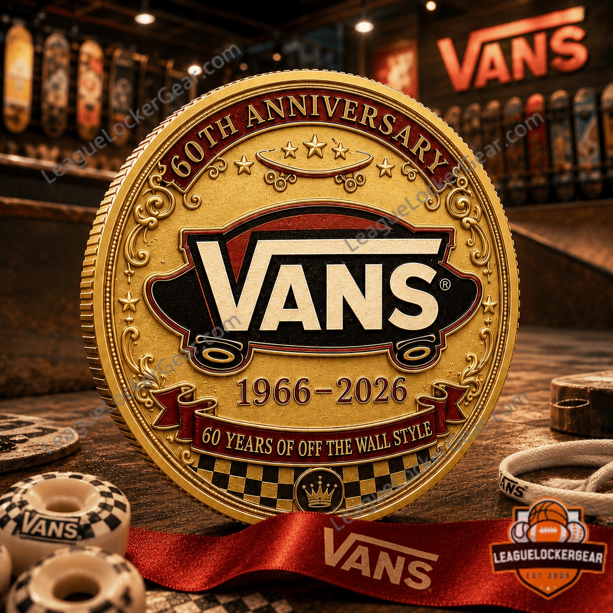 Vans 60th Anniversary 1966-2026 Off The Wall Style Gold Coin - photo 2