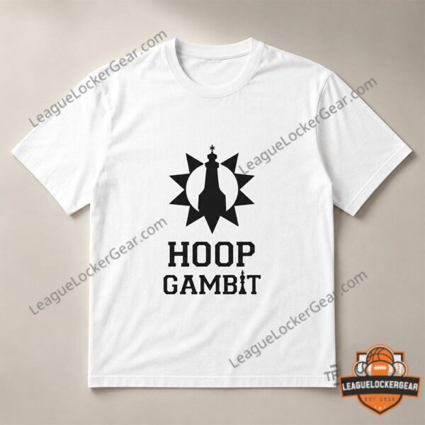 Victor Wembanyama Hoop Gambit T-Shirt - close-up of white shirt with black graphic