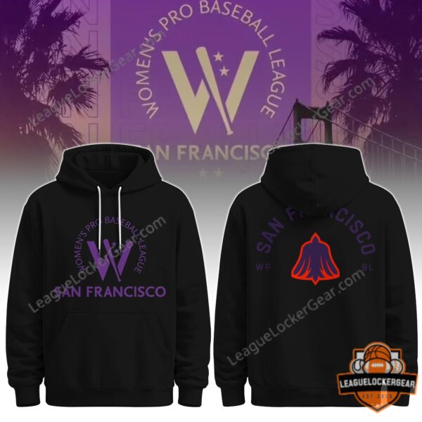Women's Pro Baseball League San Francisco Logo Hoodie - front and back views
