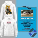 Zach Bryan With Heaven On Tour Salt Lake City Rice-Eccles Stadium August 7 2026 Hoodie - two white hoodies