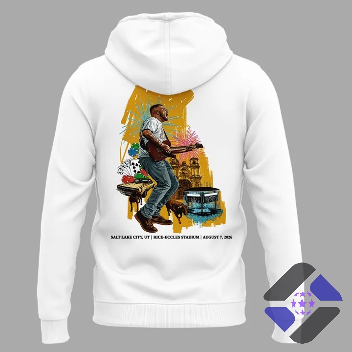 Zach Bryan With Heaven On Tour Salt Lake City Rice-Eccles Stadium August 7 2026 Hoodie - concert poster with